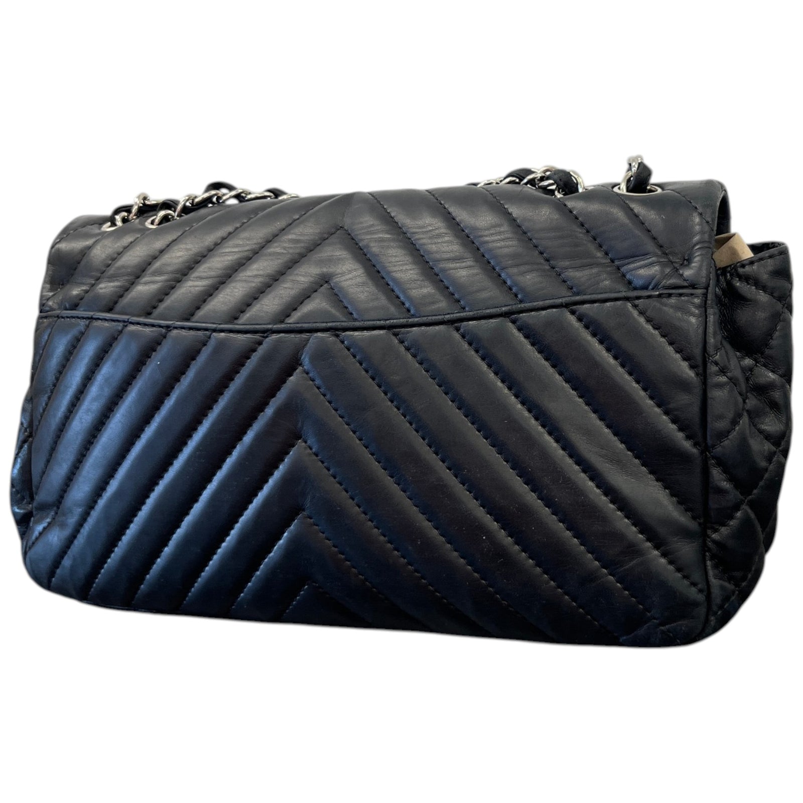 Women's Chevron Flap Bag Black - Photo 9