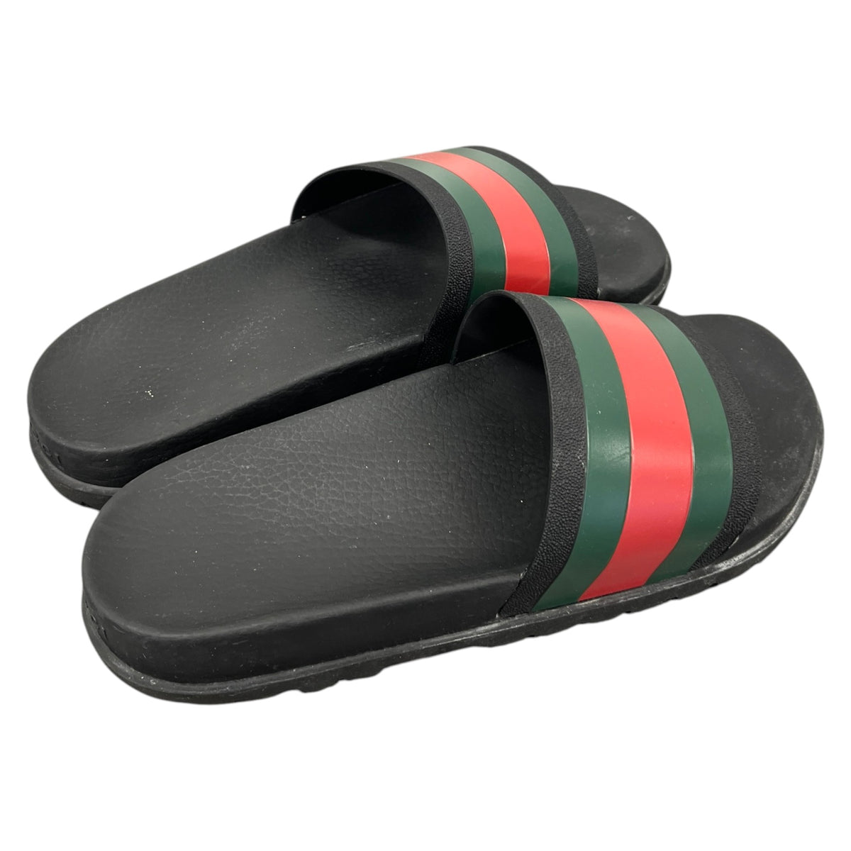 Men's Web Stripe Pool Slides Black Size UK 10 / EU 44 - Photo 8