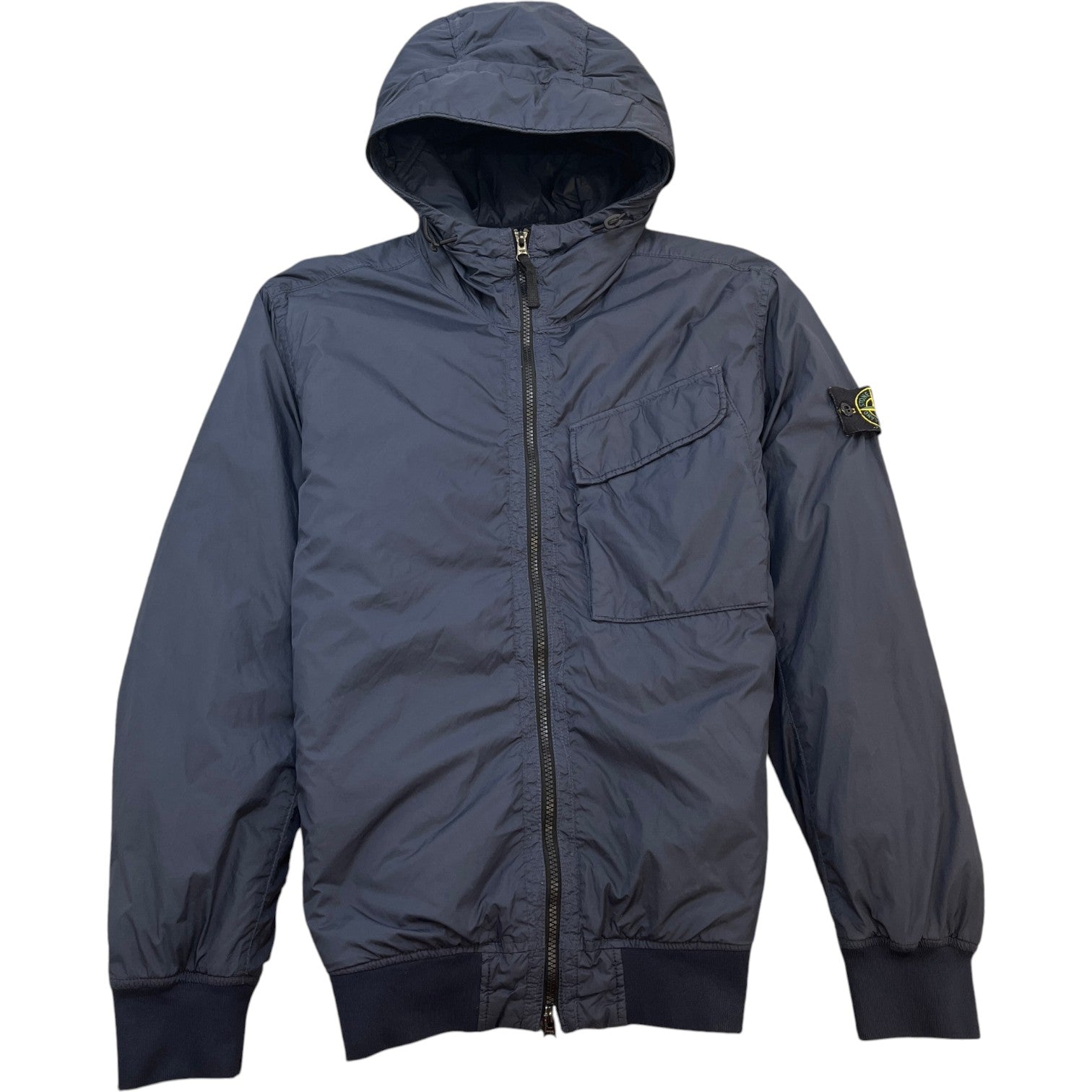 Men's Crinkle Reps Hooded Jacket Navy Size M - Photo 1