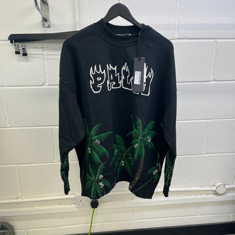 Men's Distressed Palm Sweatshirt Black Size M