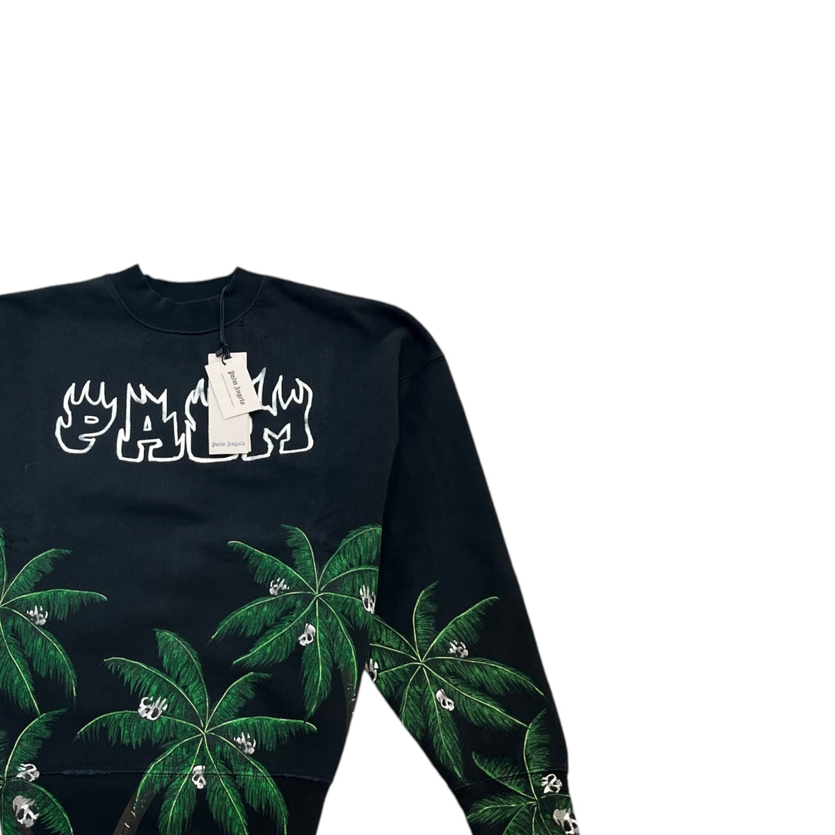 Men's Distressed Palm Sweatshirt Black Size M - Photo 3