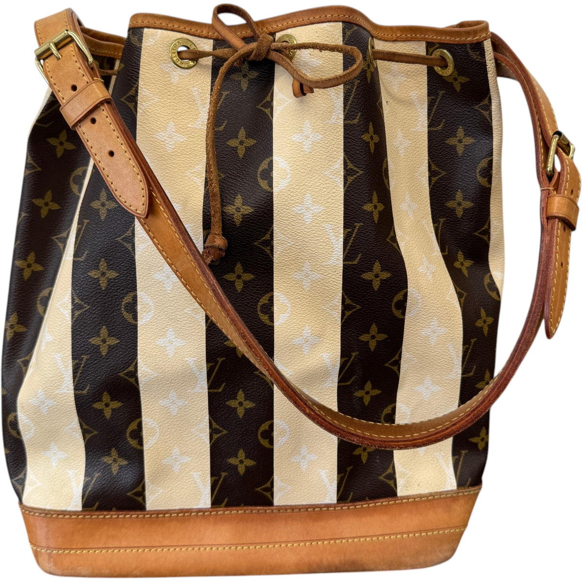 Women's Monogram Rayures Noe Handbag Brown - Photo 1