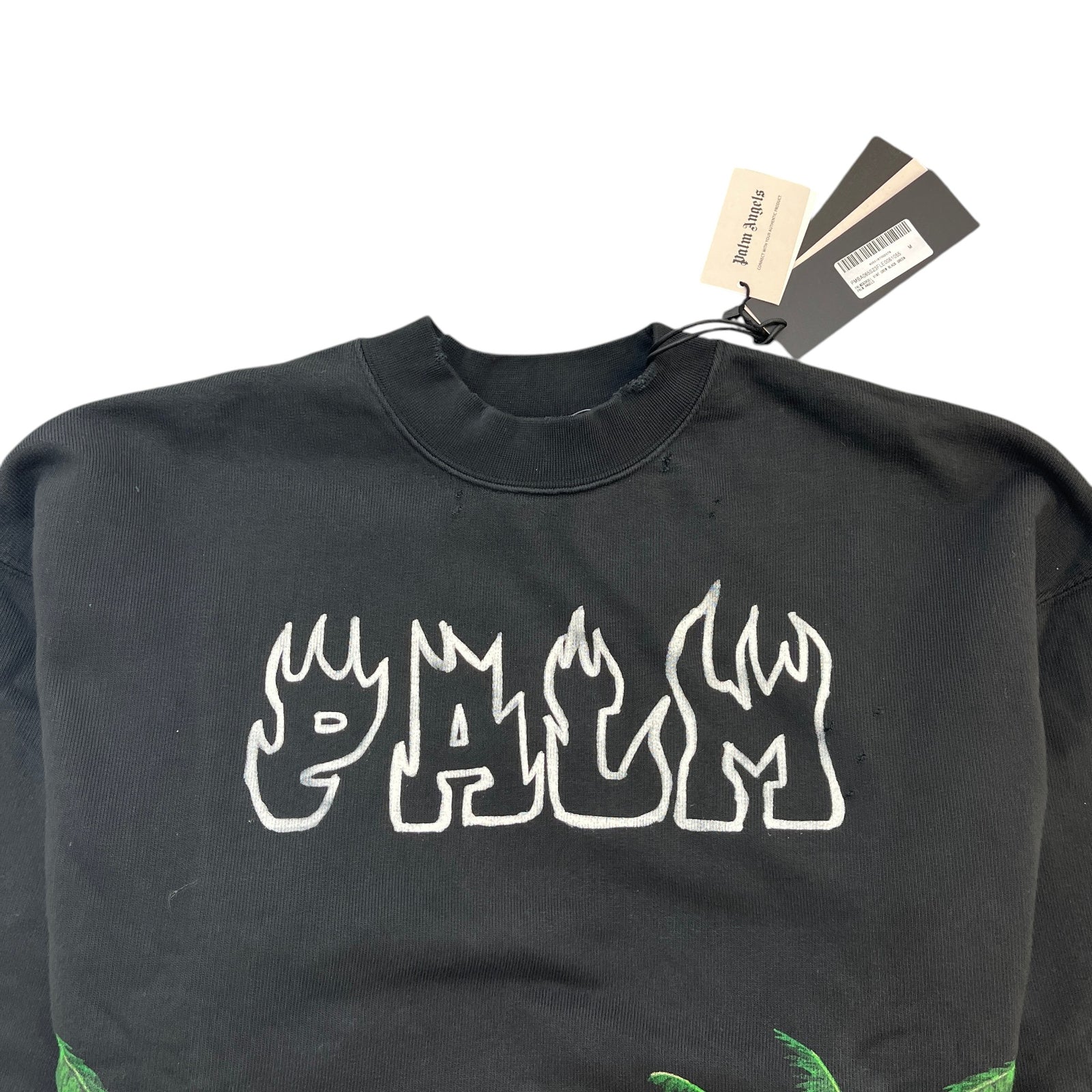 Men's Distressed Palm Sweatshirt Black Size M - Photo 5