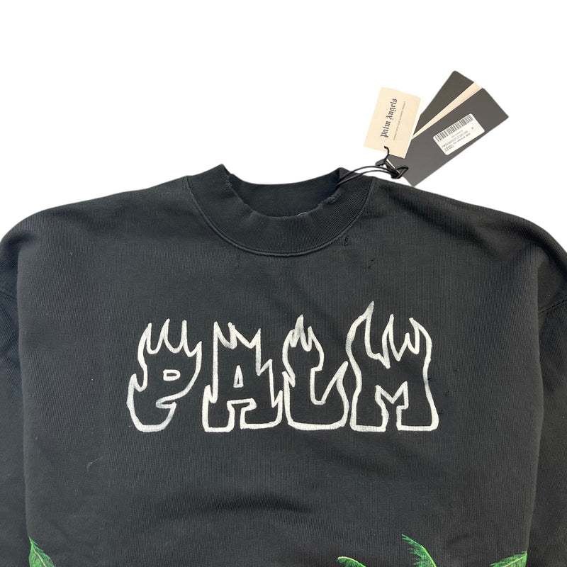 Men's Distressed Palm Sweatshirt Black Size M