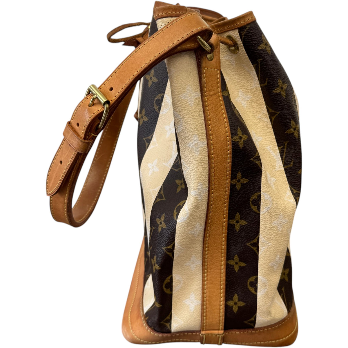 Women's Monogram Rayures Noe Handbag Brown - Photo 5