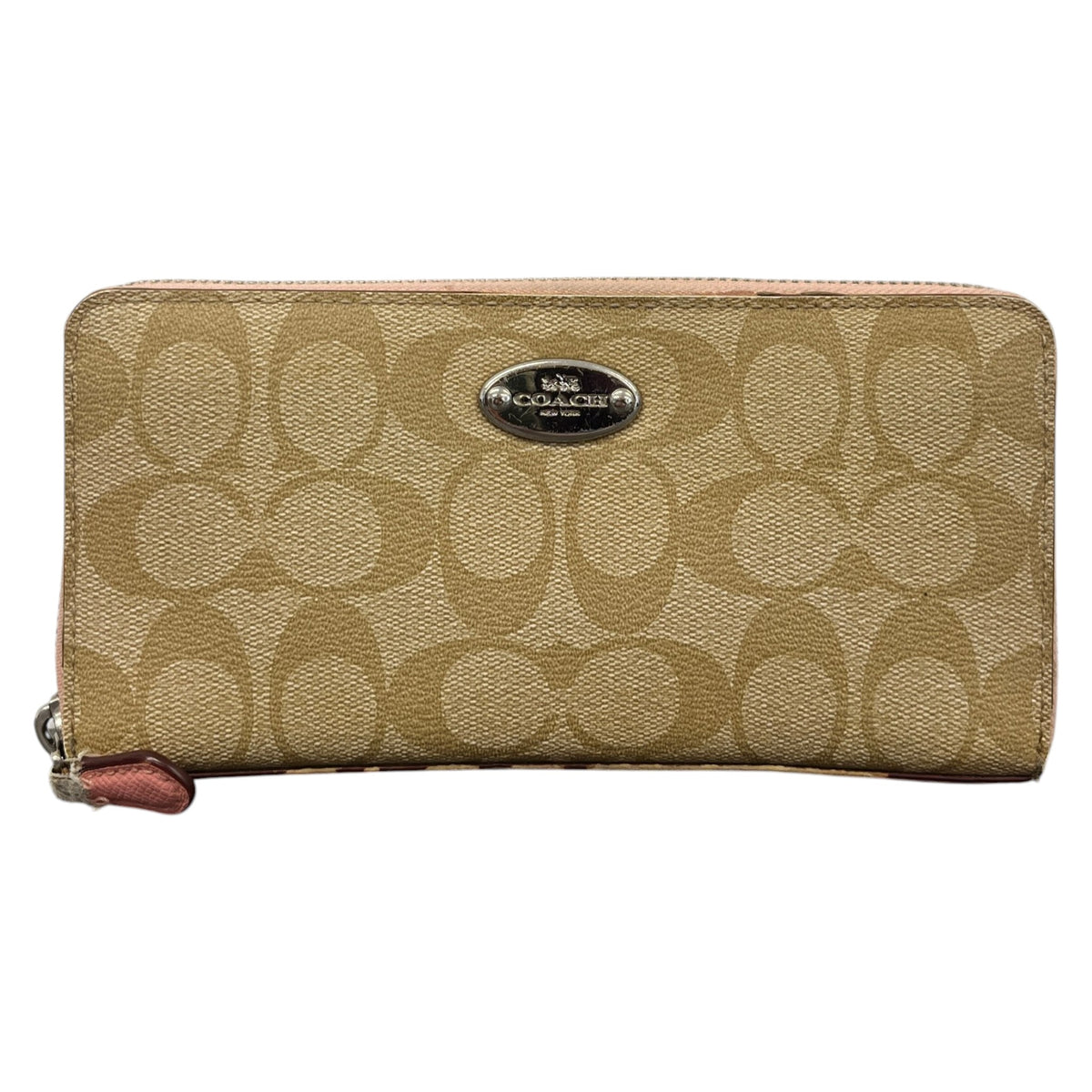 Women's Signature C Zip Around Wallet Beige - Photo 1