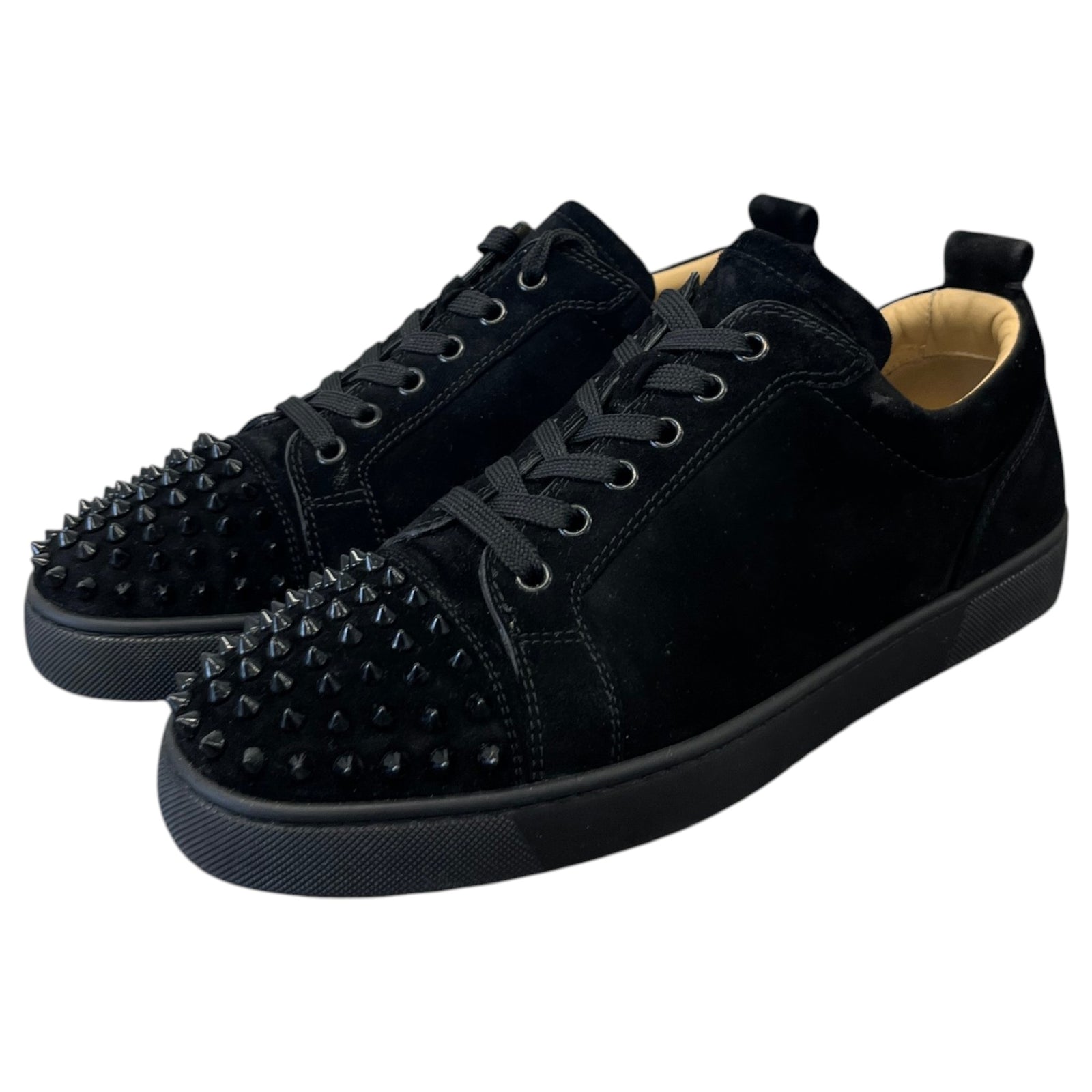 Men's Louis Spikes Flat Low Trainers Black Size UK 8 / EU 42 - Photo 9