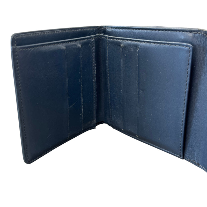 Women's Vernis Leather Elise Trifold Wallet Navy