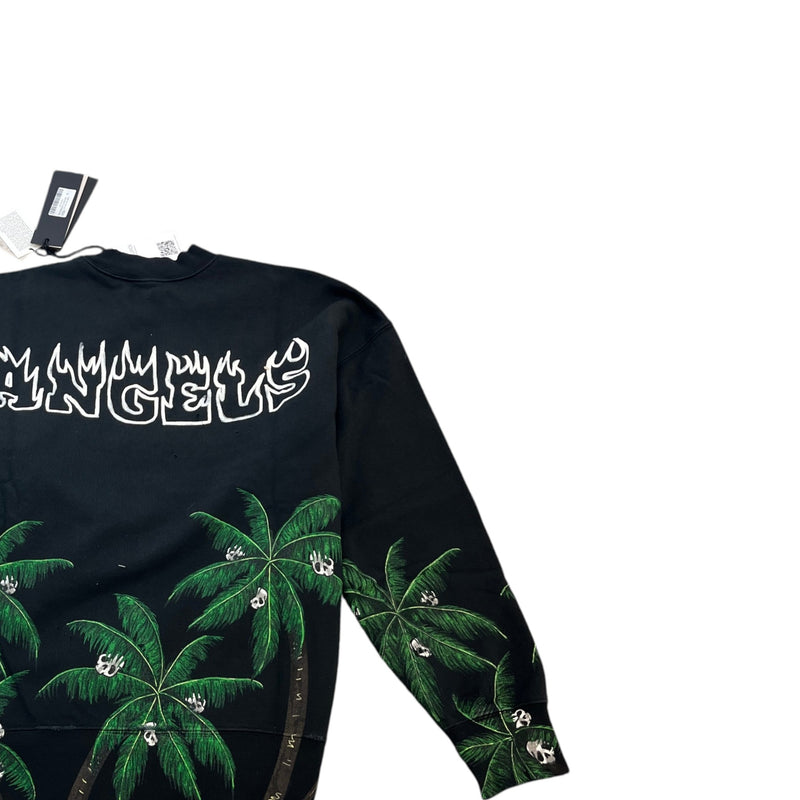 Men's Distressed Palm Sweatshirt Black Size M