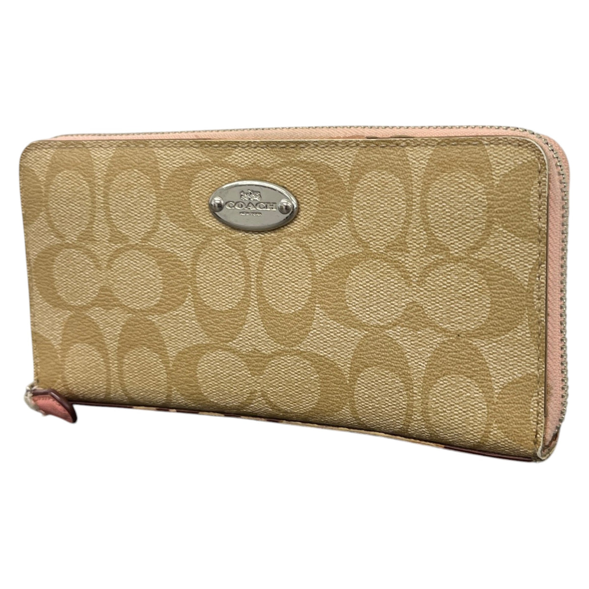 Women's Signature C Zip Around Wallet Beige - Photo 4