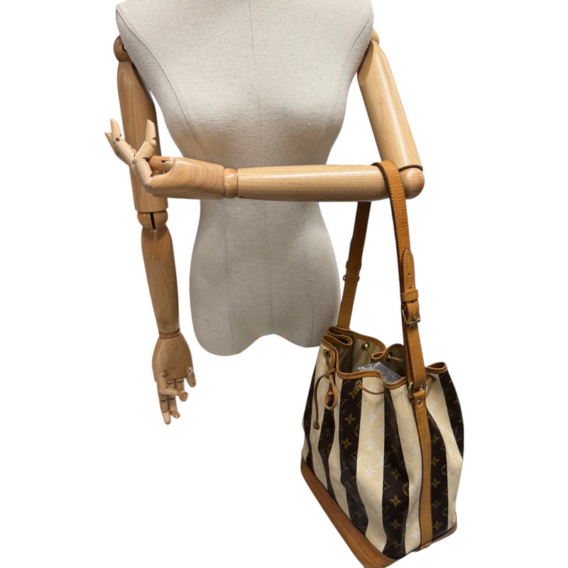 Women's Monogram Rayures Noe Handbag Brown