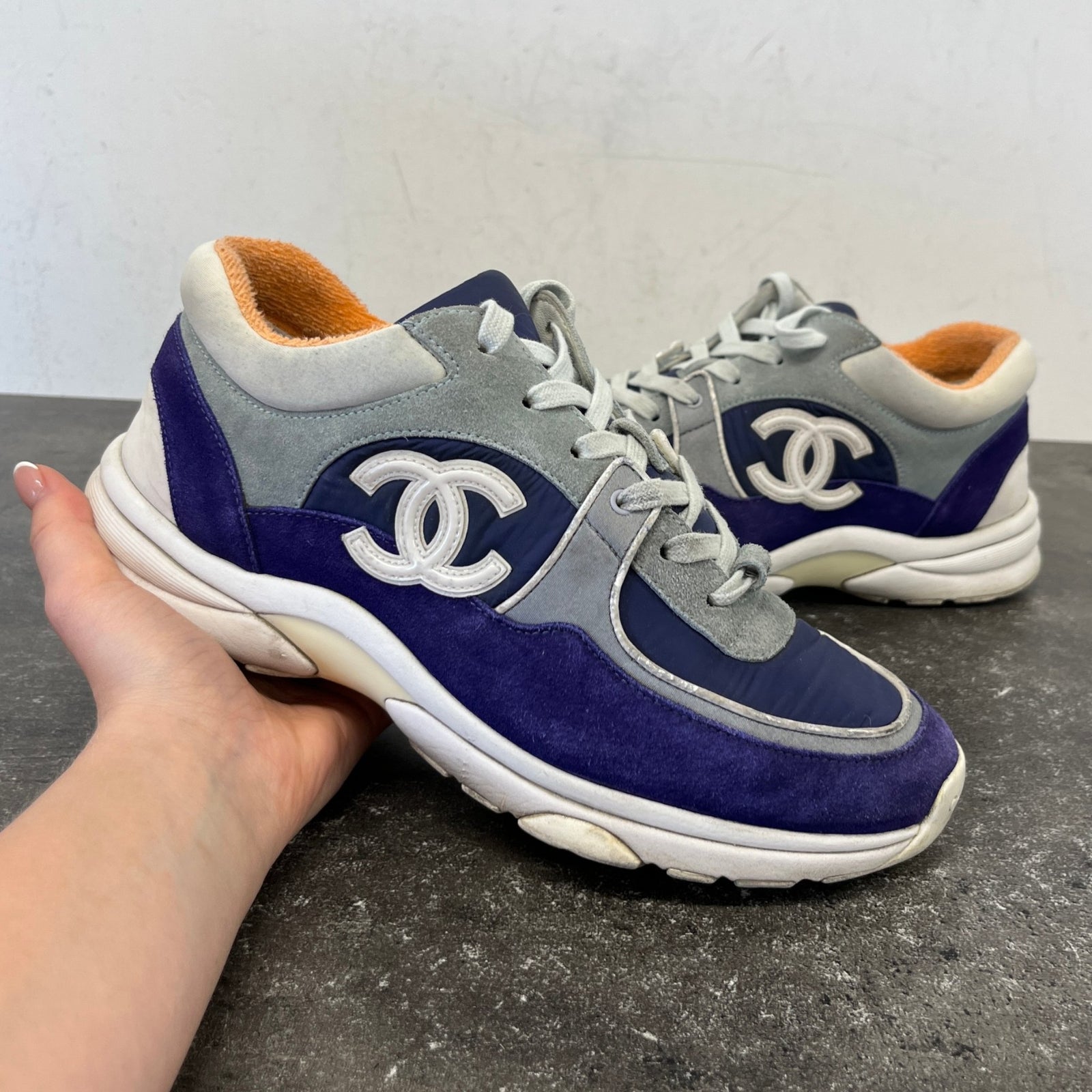 Men's Cc Logo Low Trainers Purple Size EU 40 / UK 6 - Photo 12