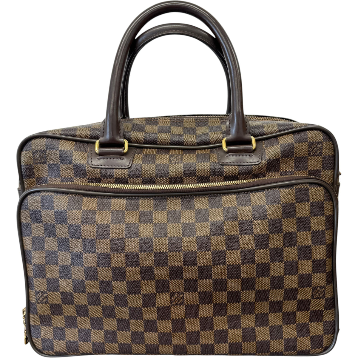 Men's Damier Ebene Icare Briefcase Brown - Photo 1
