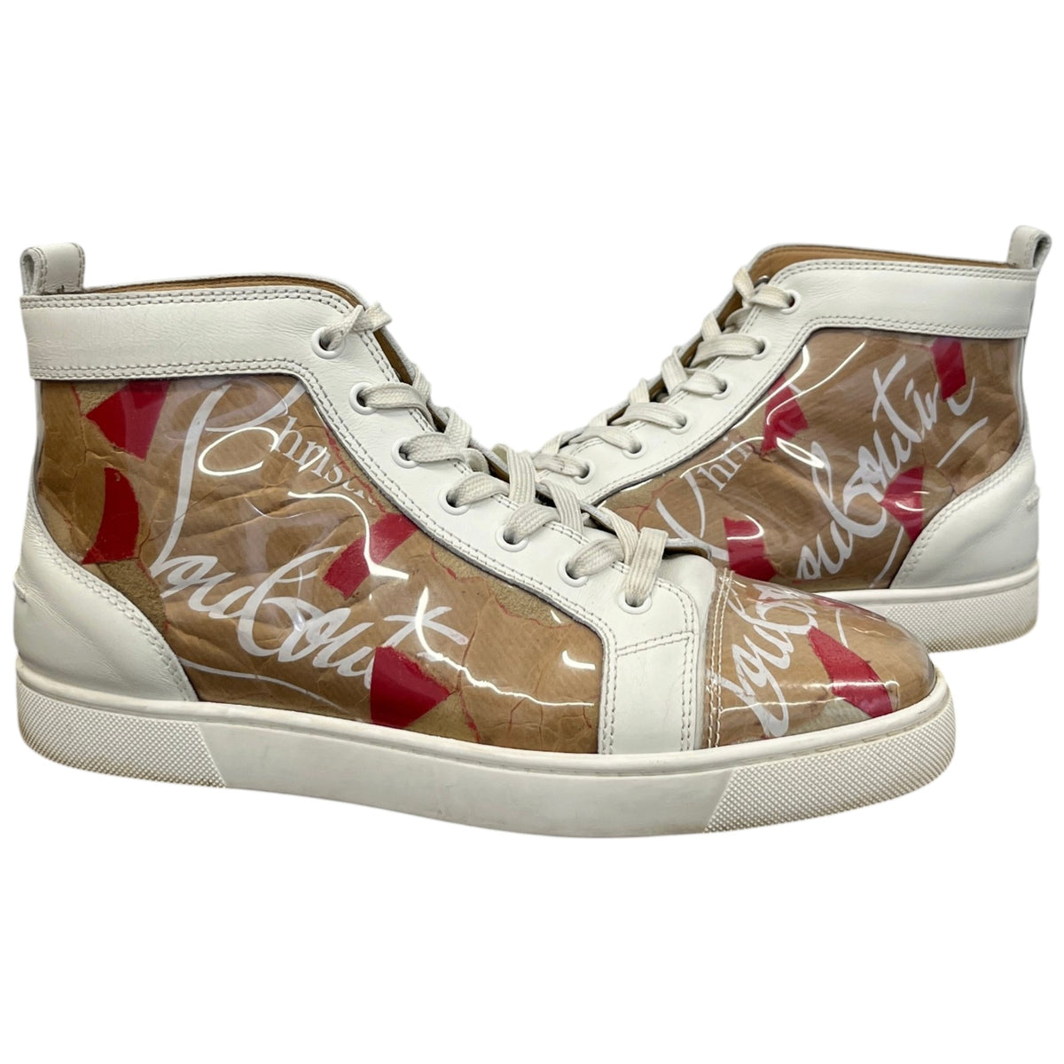 Men's Louis Loubi Kraft PVC High Trainers White Size UK 8 / EU 42 - Photo 3