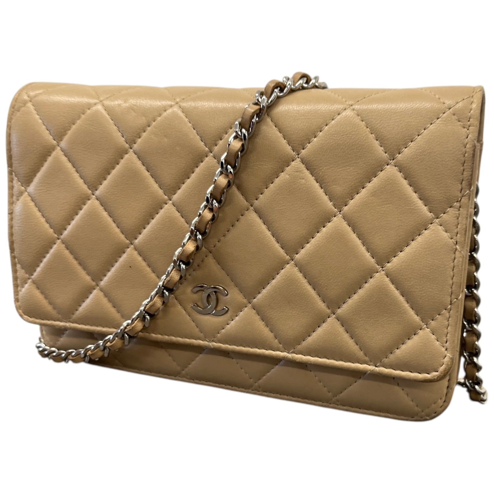 Women's Classic Wallet on Chain Crossbody Bag Beige - Photo 5