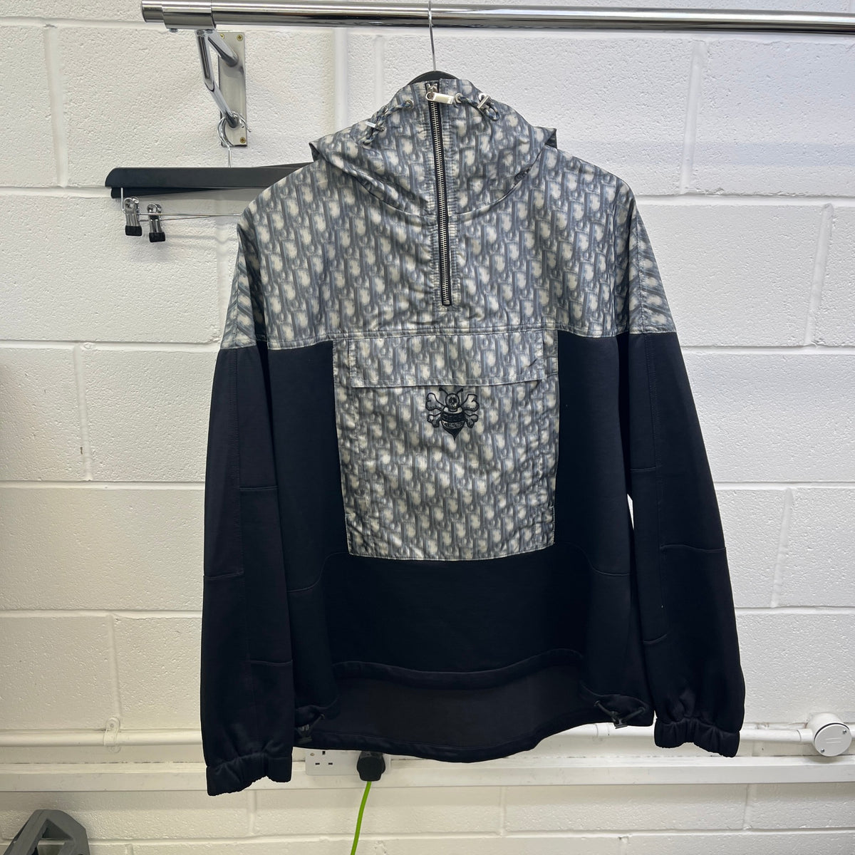 Men's X Shawn Stussy Blurred Oblique Windbreaker Black Size XL - Photo 7