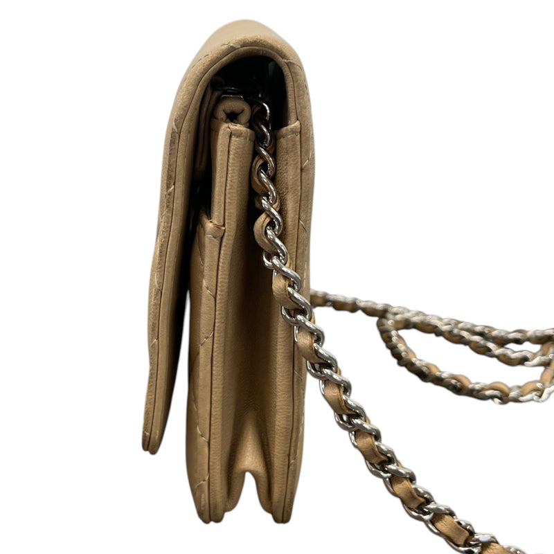Women's Classic Wallet on Chain Crossbody Bag Beige