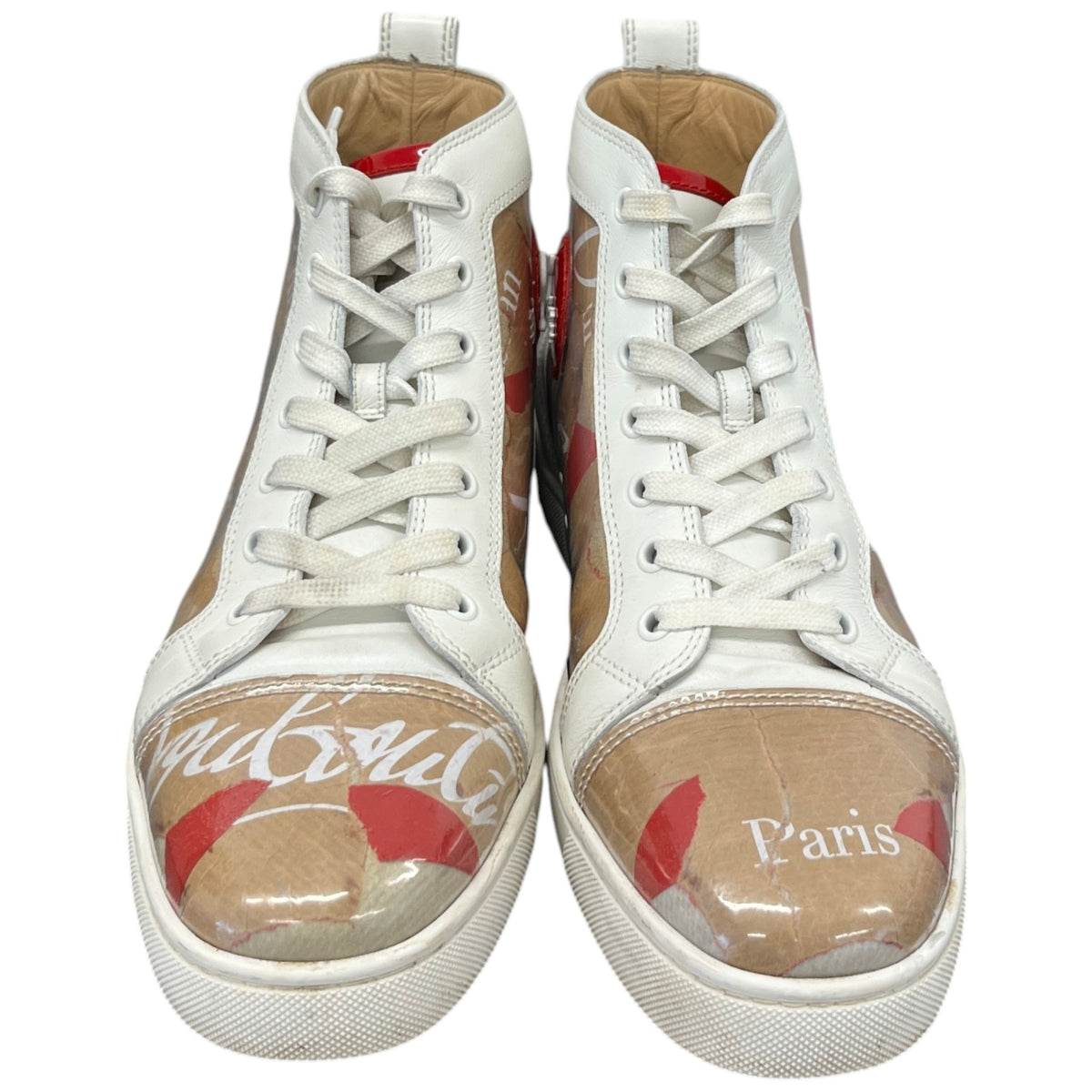 Men's Louis Loubi Kraft PVC High Trainers White Size UK 8 / EU 42 - Photo 6