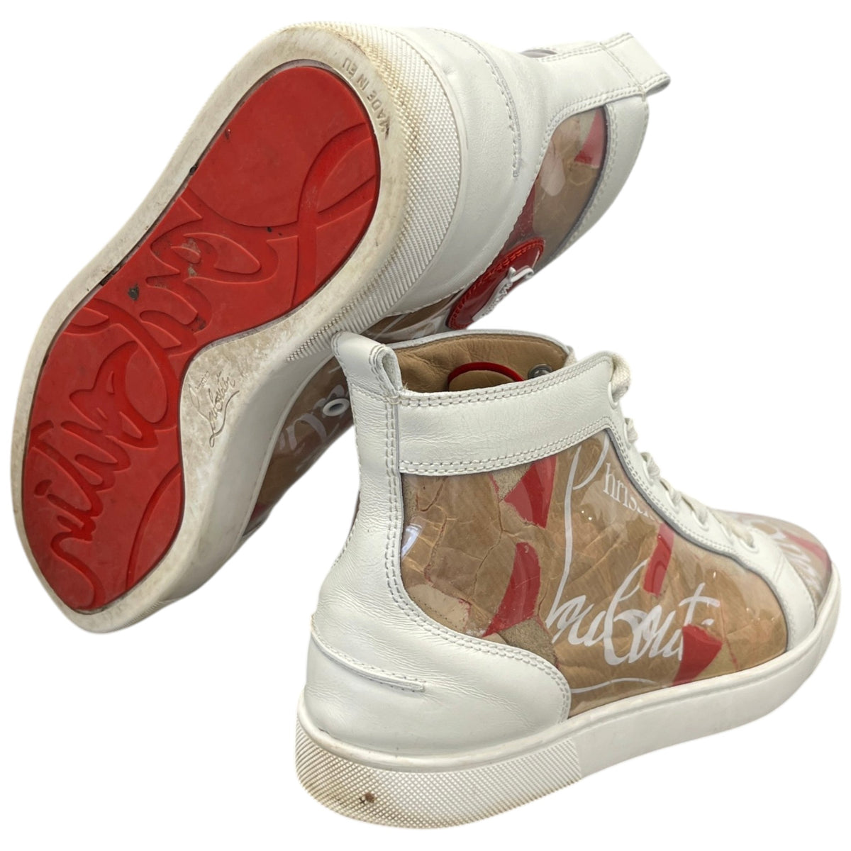 Men's Louis Loubi Kraft PVC High Trainers White Size UK 8 / EU 42 - Photo 10