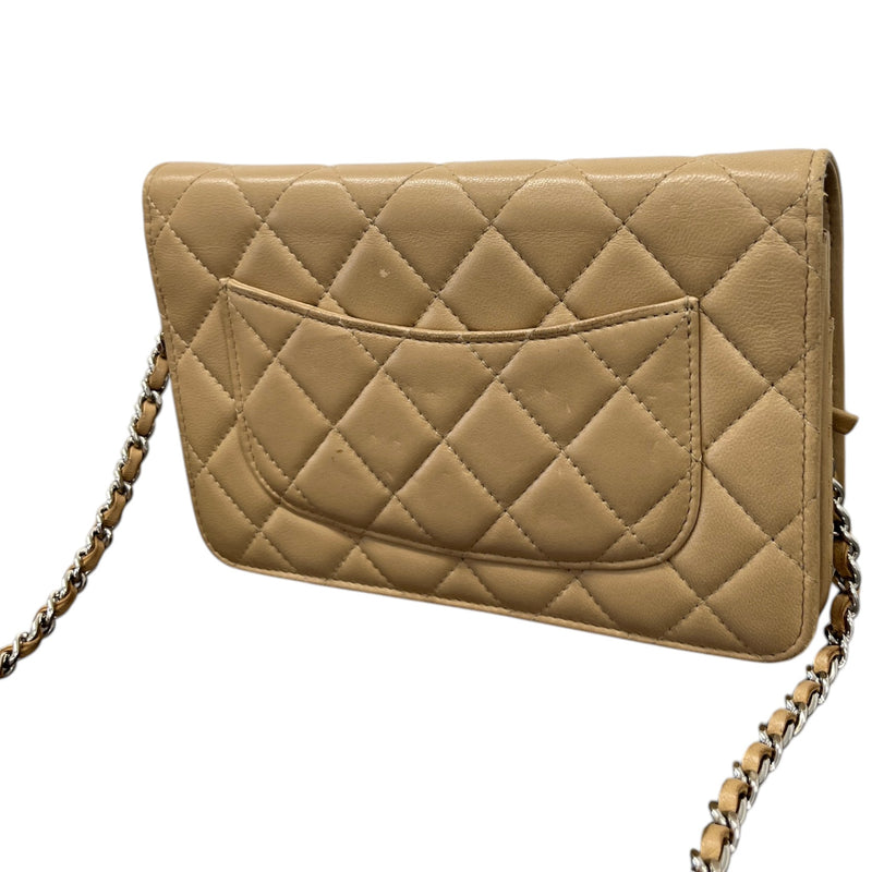 Women's Classic Wallet on Chain Crossbody Bag Beige