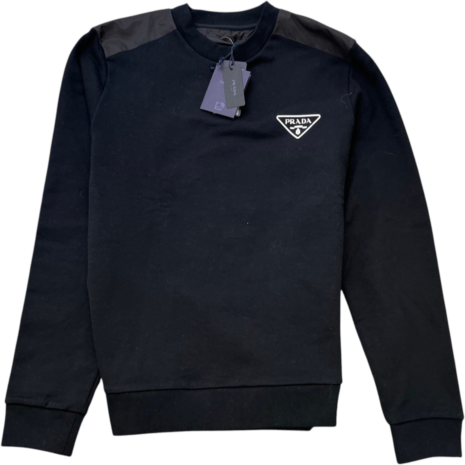 Men's Triangle Logo Nylon Sweatshirt Black Size S - Photo 1