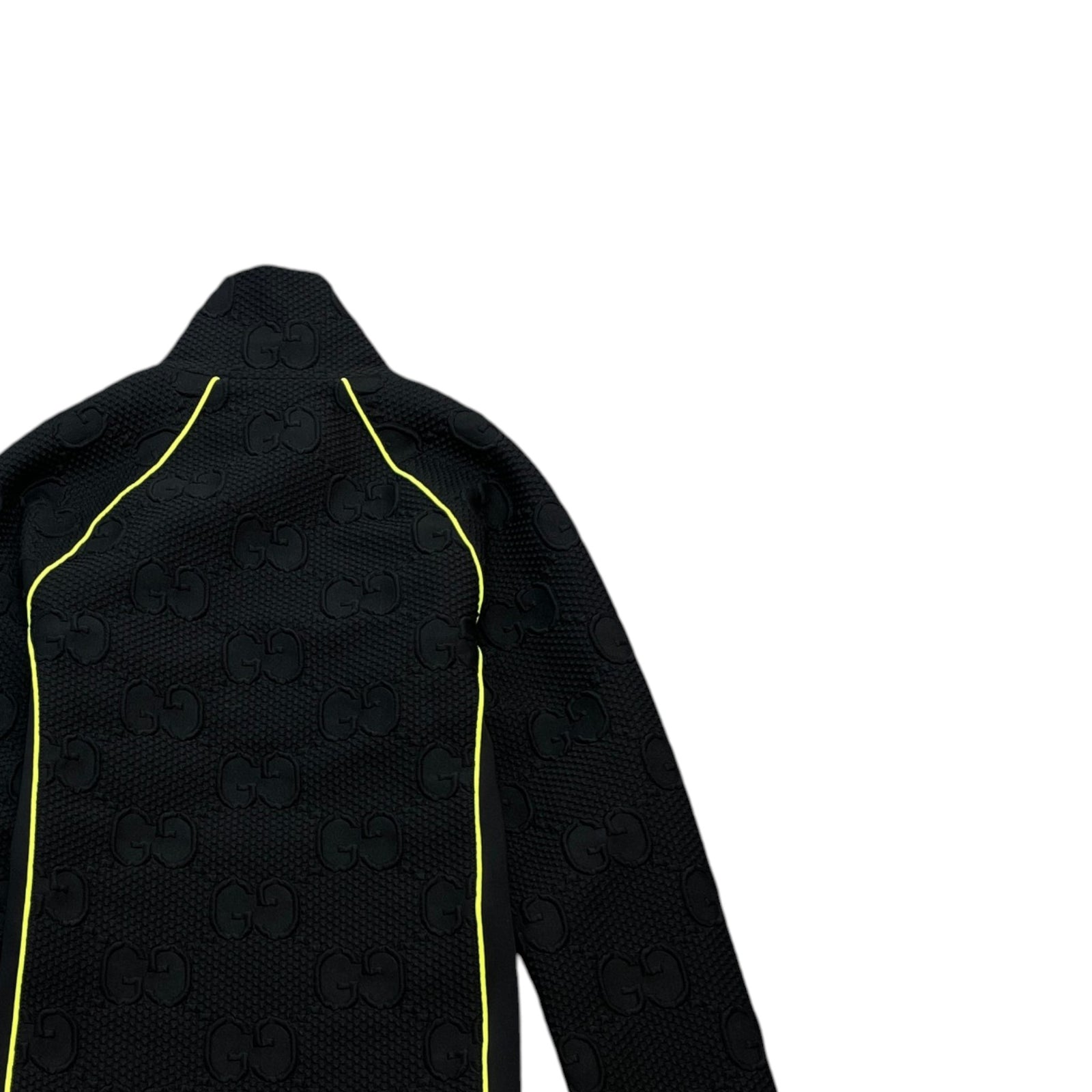 Men's Gg Stretch-Jersey Neoprene Zip Track Jacket Black Size XS - Photo 4