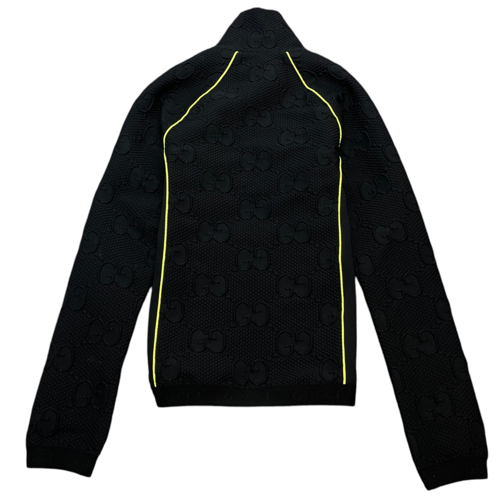 Men's Gg Stretch-Jersey Neoprene Zip Track Jacket Black Size XS - Photo 2