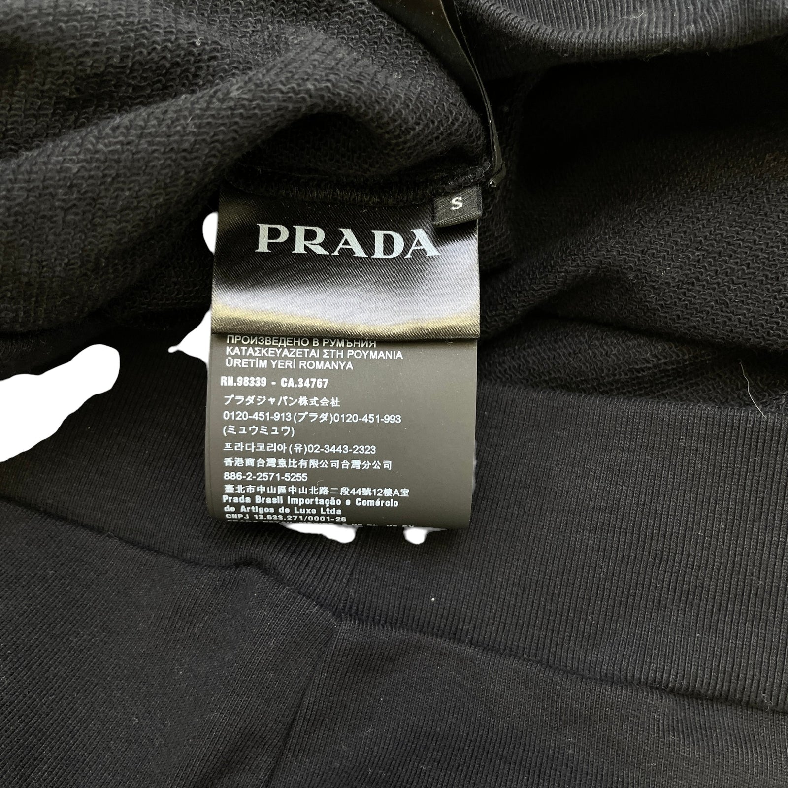 Men's Triangle Logo Nylon Sweatshirt Black Size S - Photo 8