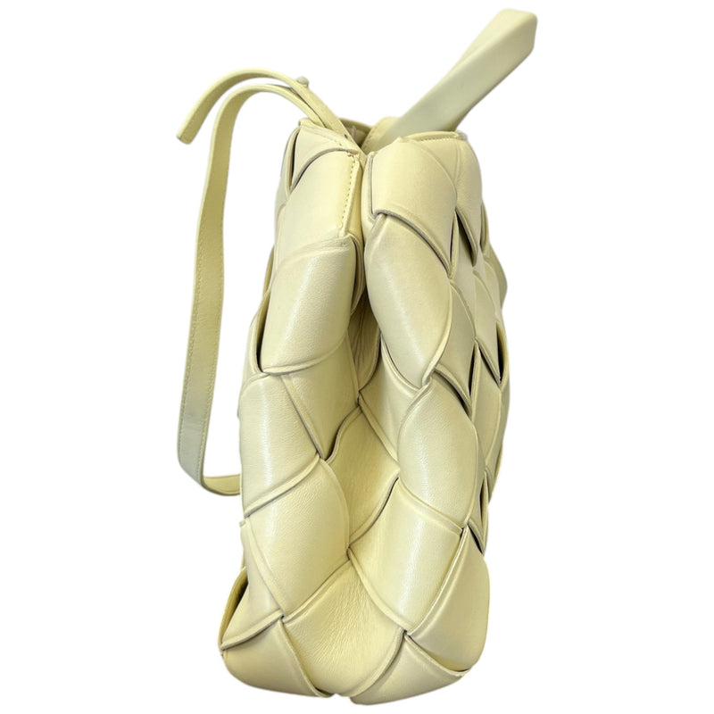 Women's Woven Intrecciato Top Handle Grasp Bag Yellow