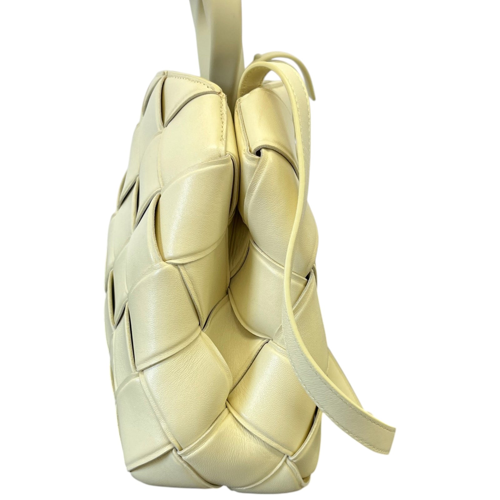 Women's Woven Intrecciato Top Handle Grasp Bag Yellow - Photo 7