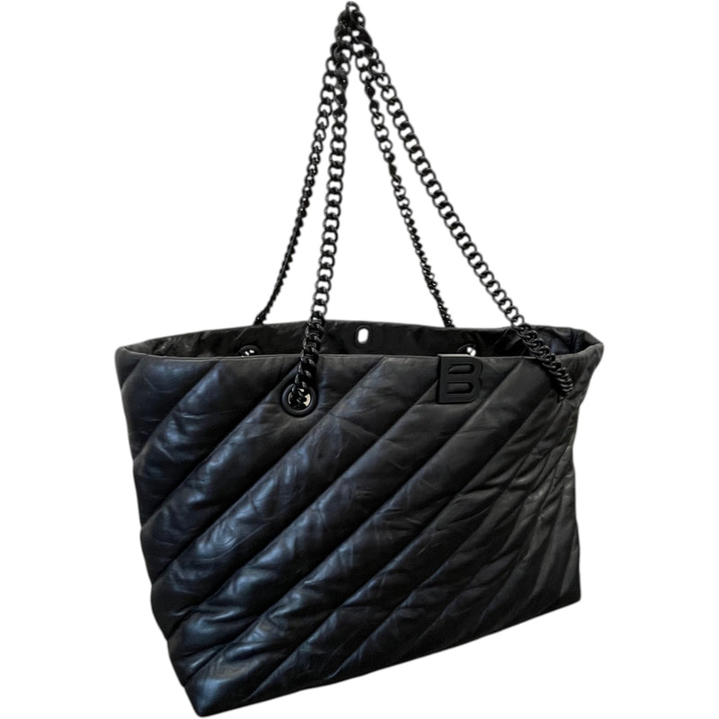 Women's Crush Large Quilted Tote Handbag Black