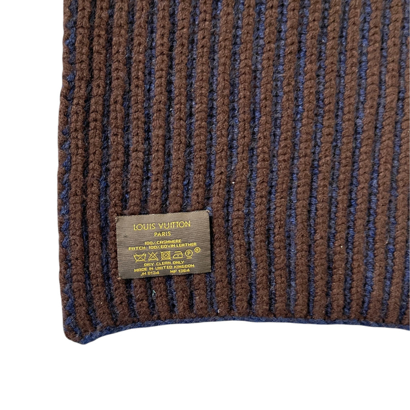 Men's Ribbed Knit Scarf Navy
