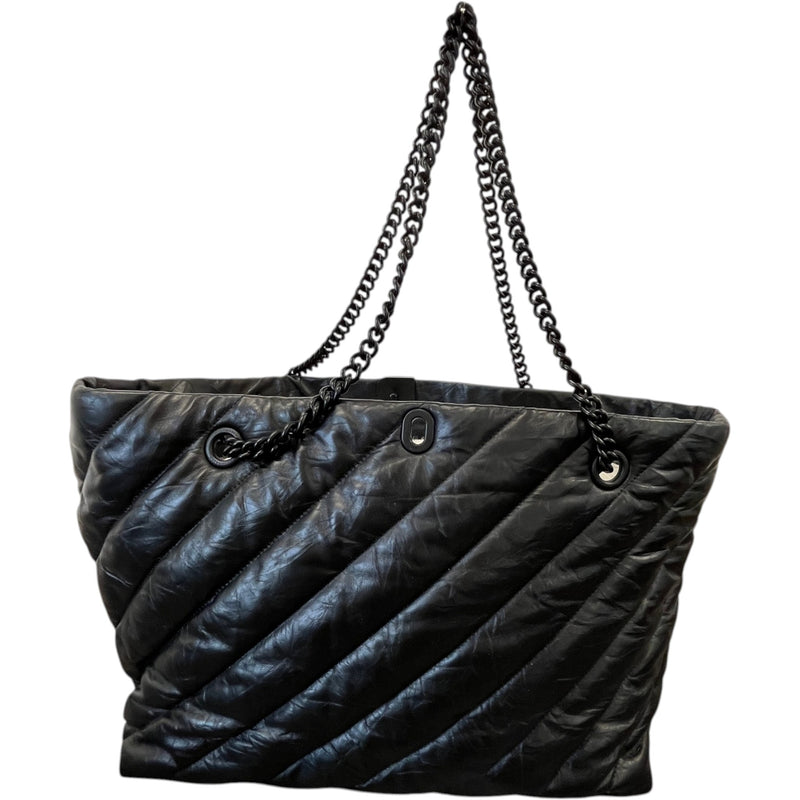 Women's Crush Large Quilted Tote Handbag Black