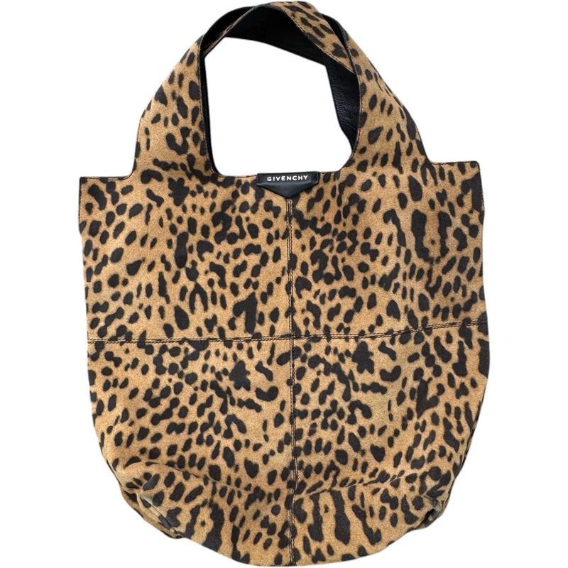 Women's Leopard Print Tote Handbag Beige