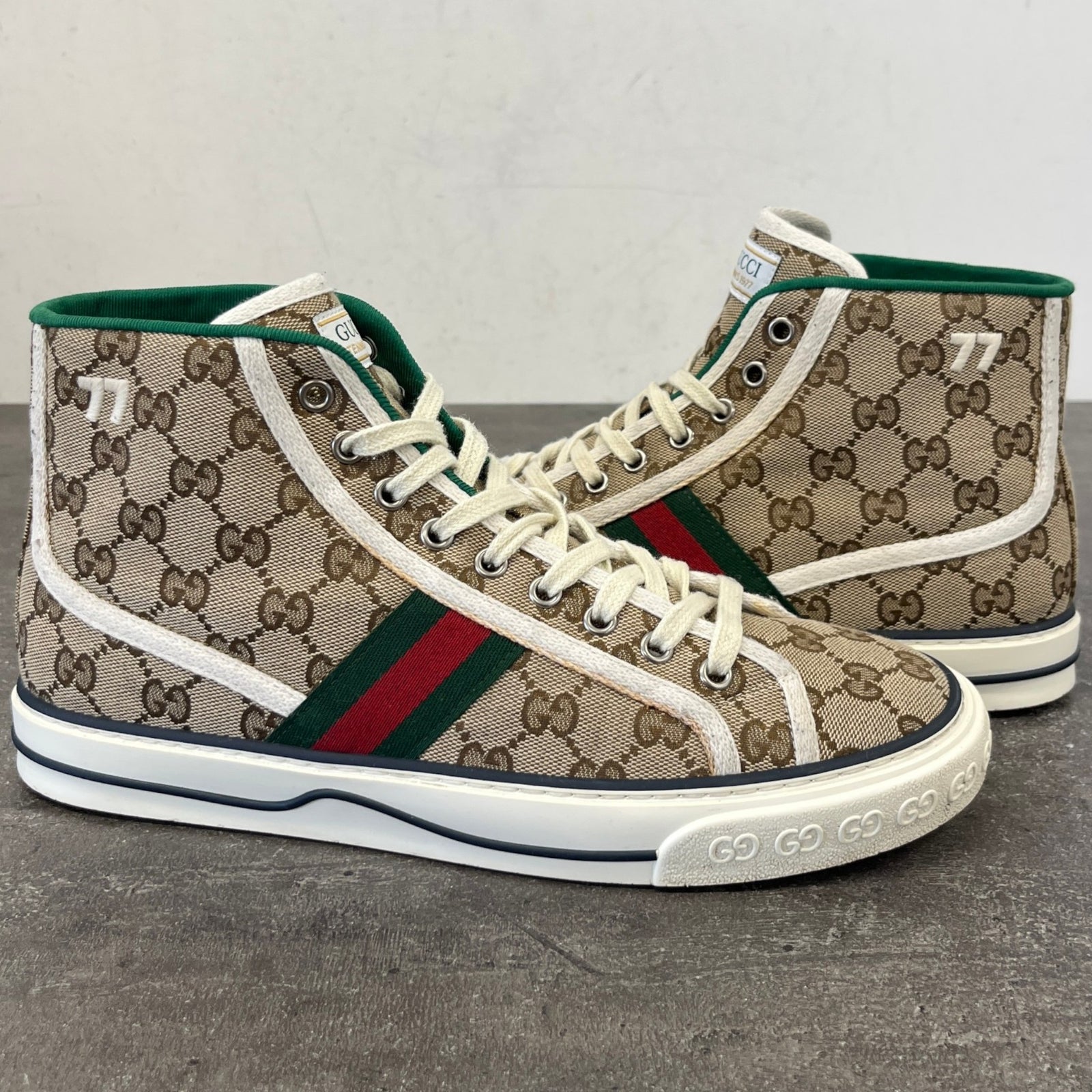 Men's GG Supreme High Trainers Beige Size UK 7 / EU 41 - Photo 12