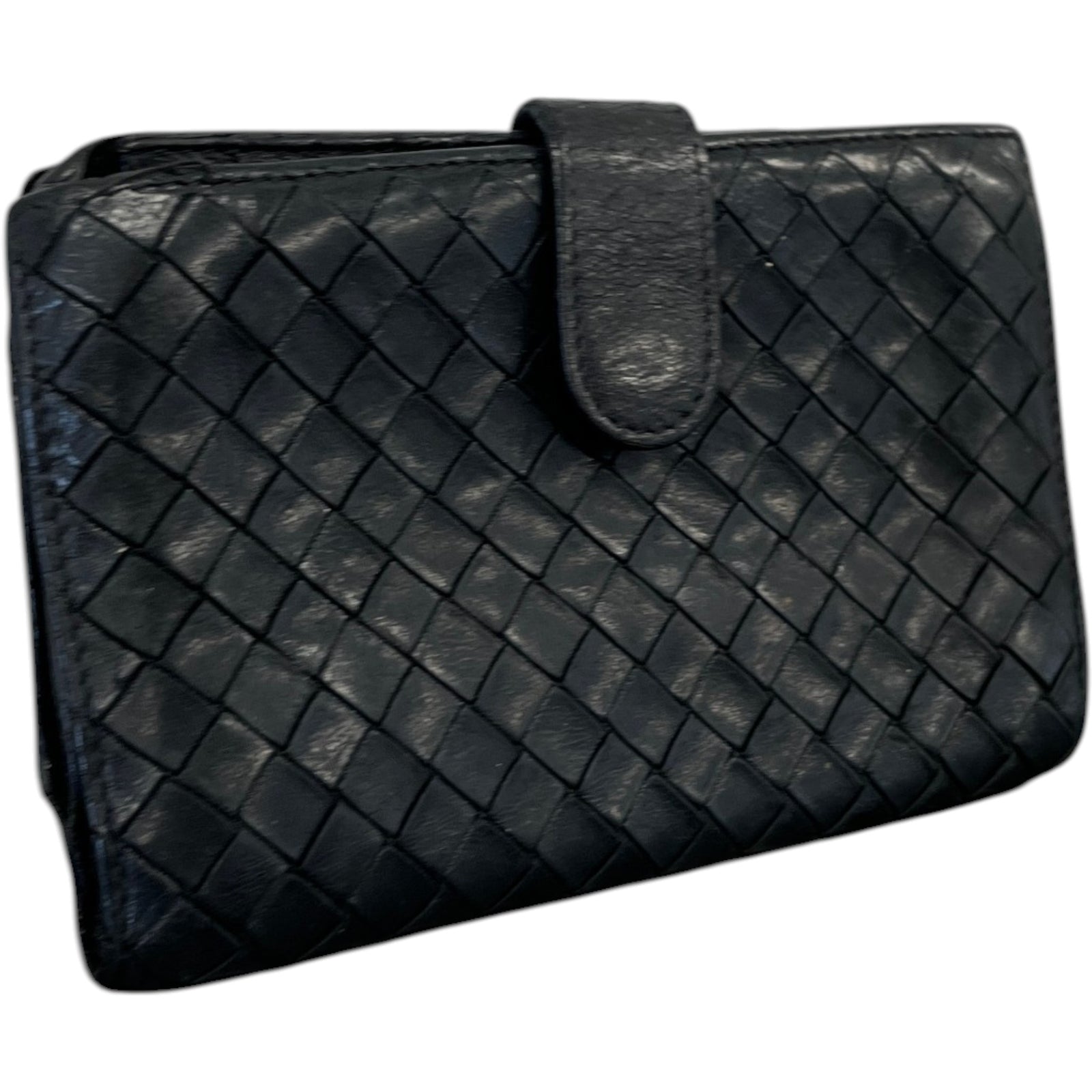Women's Woven Intrecciato Wallet Black - Photo 3