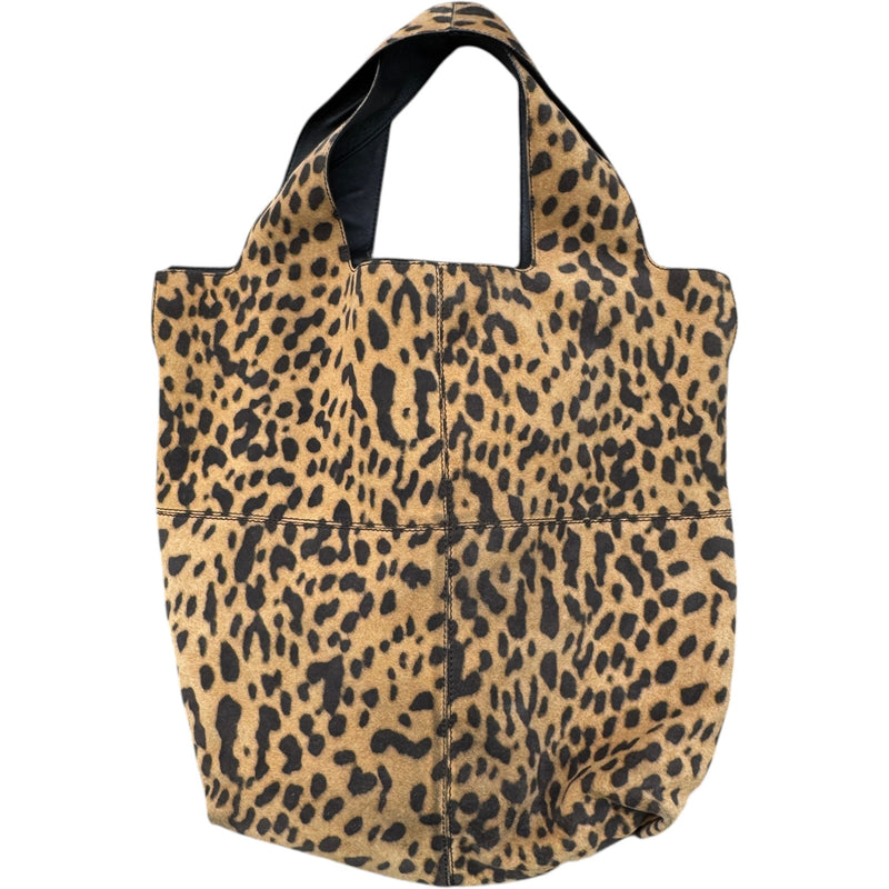 Women's Leopard Print Tote Handbag Beige