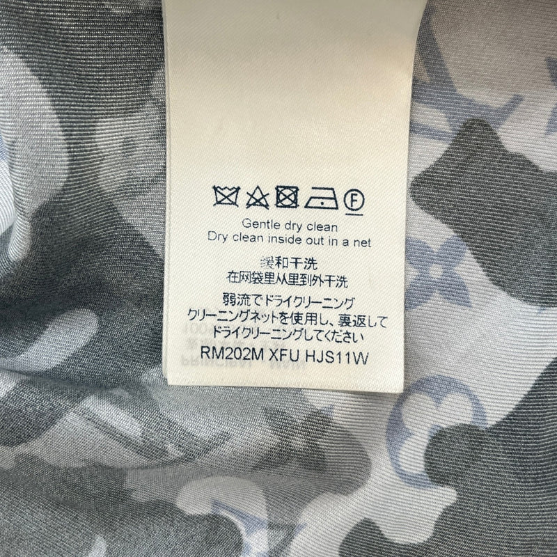 Men's Monogram Camouflage Long Sleeve Shirt Blue Size L