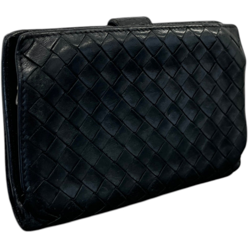Women's Woven Intrecciato Wallet Black