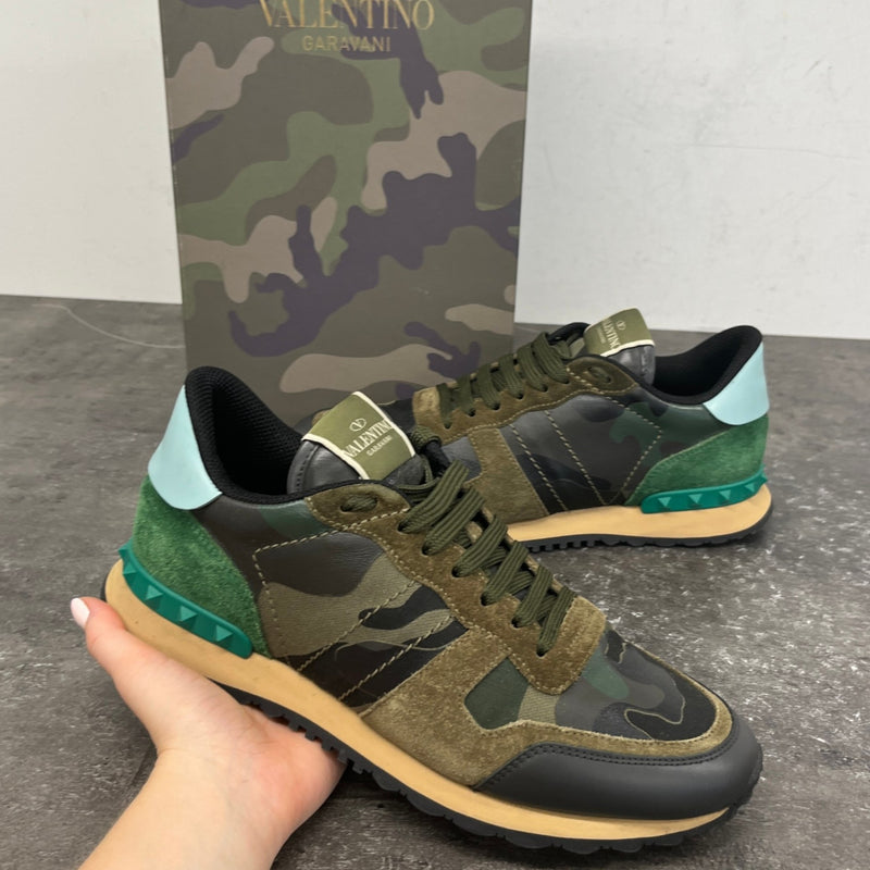 Men's Rockrunner Camouflage Low Trainers Green Size EU 41 / UK 7