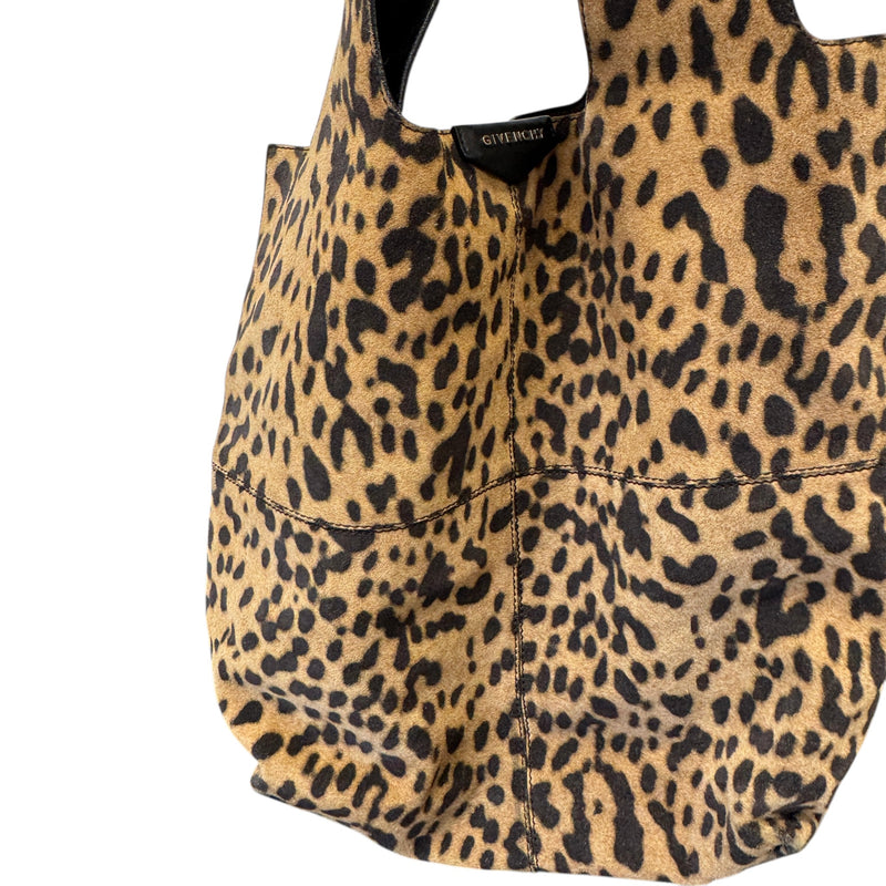 Women's Leopard Print Tote Handbag Beige