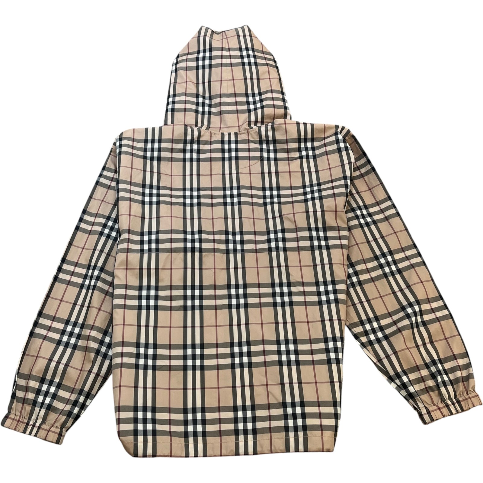 Men's Nova Check Half Zip Windbreaker Beige Size L - Photo 2