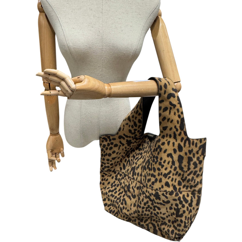 Women's Leopard Print Tote Handbag Beige