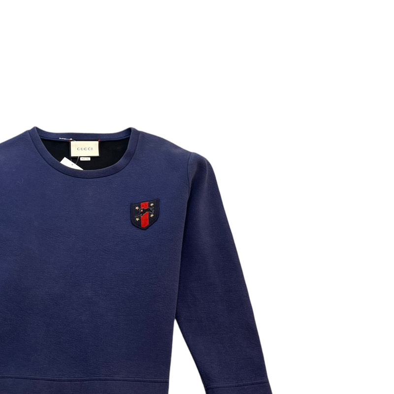Men's Applique Logo Sweatshirt Purple Size L