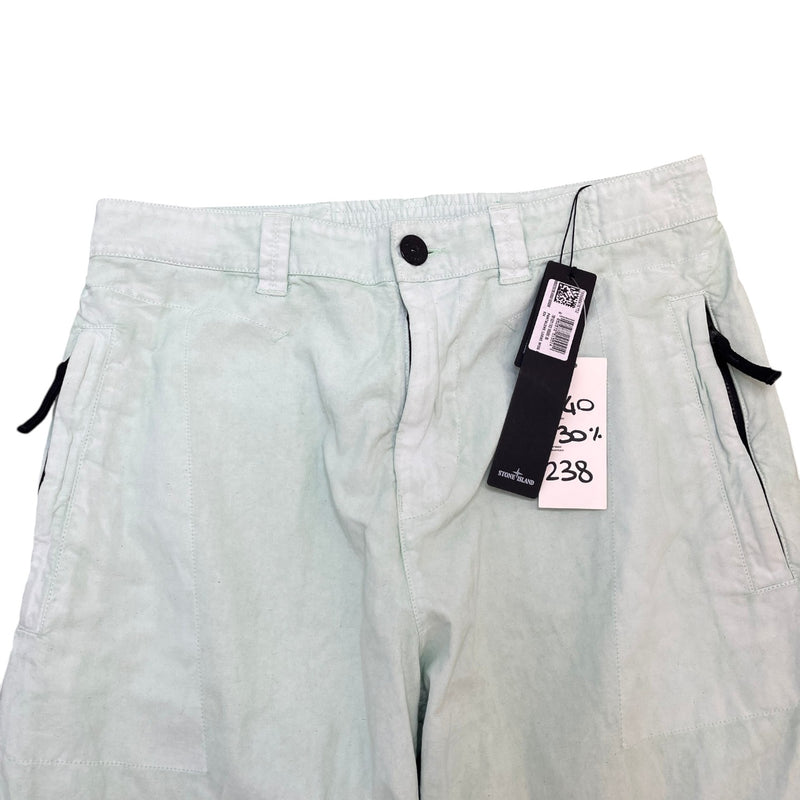 Men's Logo Print Cargos Green Size Waist 30"
