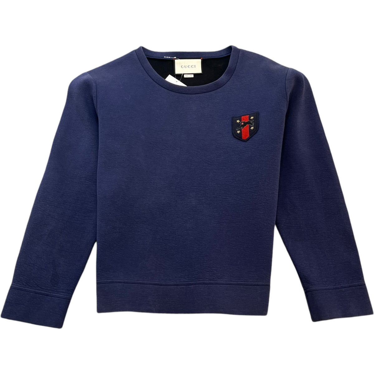 Men's Applique Logo Sweatshirt Purple Size L - Photo 1