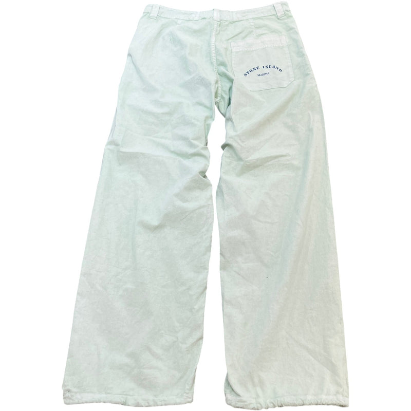 Men's Logo Print Cargos Green Size Waist 30"