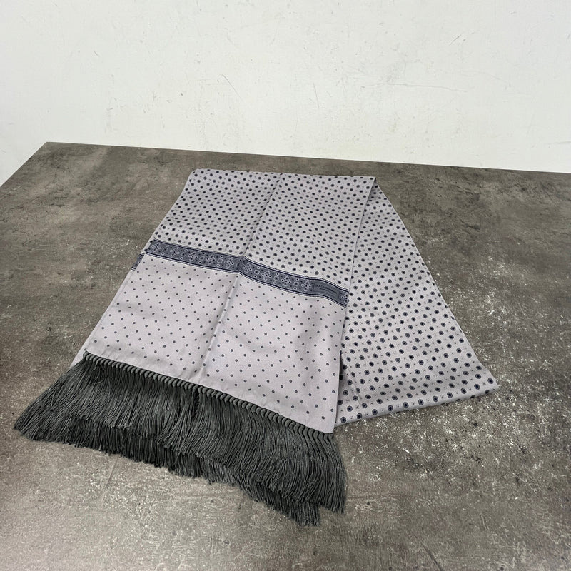 Men's Foulard Geometric Print Scarf Charcoal