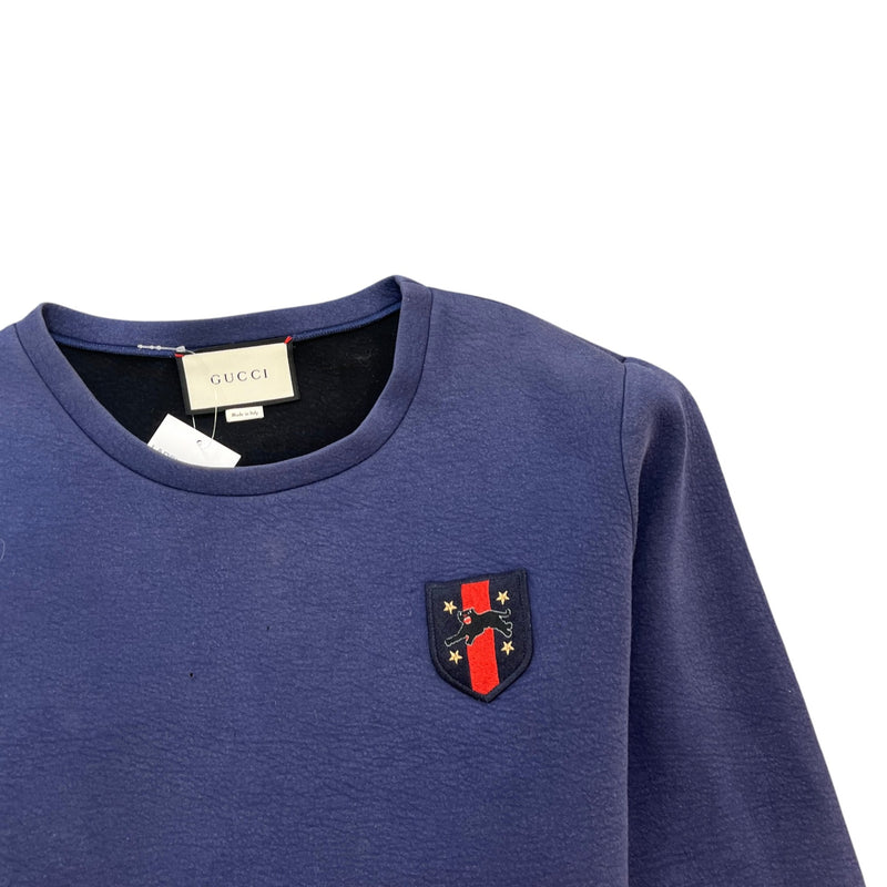 Men's Applique Logo Sweatshirt Purple Size L