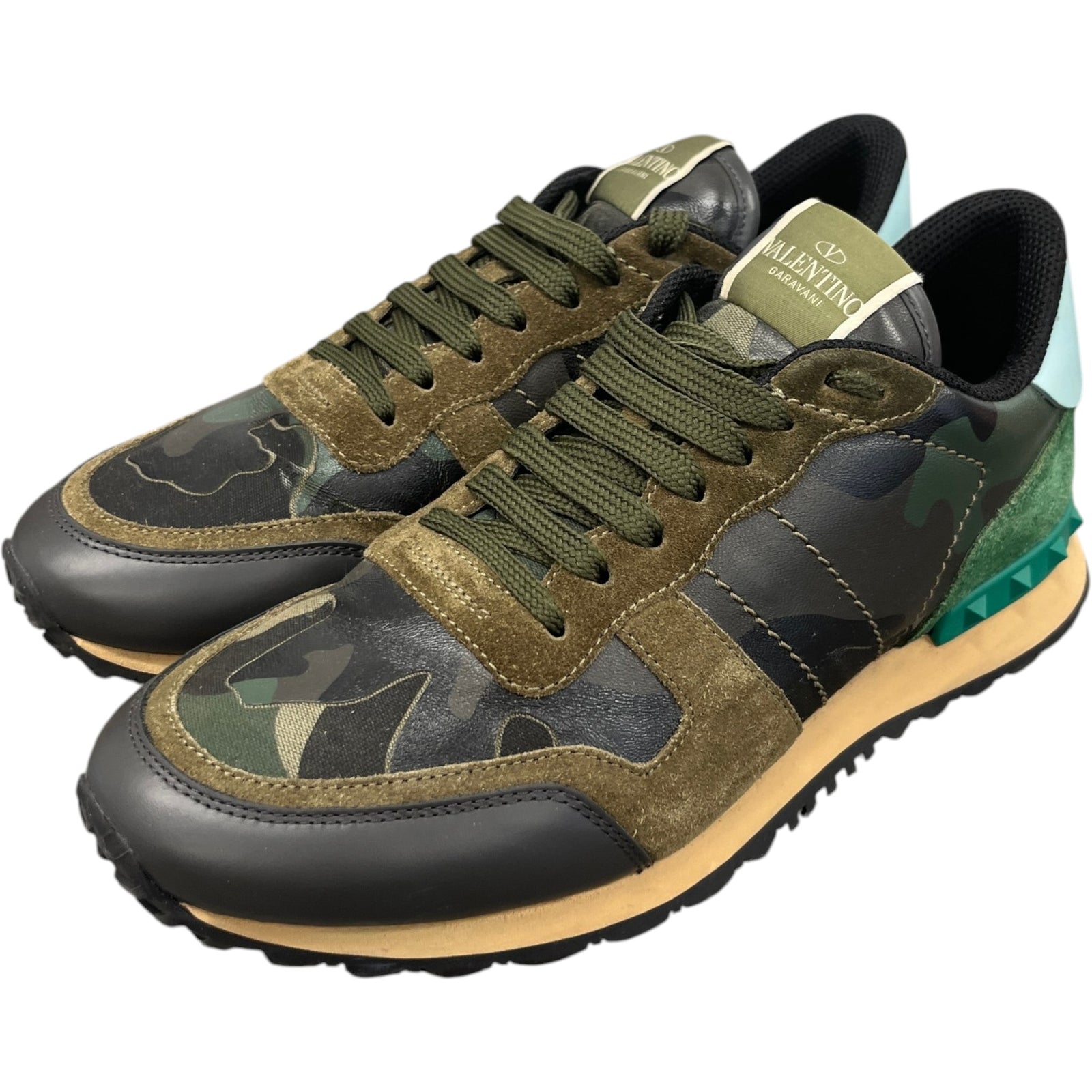 Men's Rockrunner Camouflage Low Trainers Green Size EU 41 / UK 7 - Photo 9